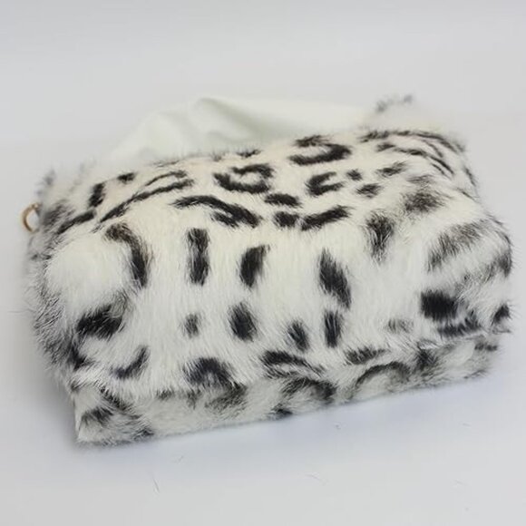 Neiman Marcus Leopard Print Rabbit Fur Hobo Bag - Picture 5 of 5